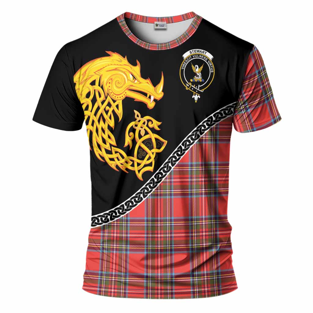 Stewart (Stuart) Tartan Crest T-Shirt Legendary Dragon Knot Half Style