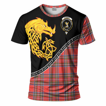 Stewart (Stuart) Tartan Crest T-Shirt Legendary Dragon Knot Half Style