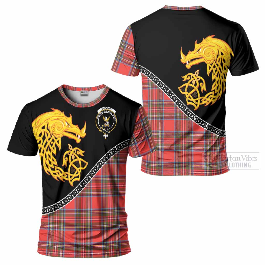 Stewart (Stuart) Tartan Crest T-Shirt Legendary Dragon Knot Half Style