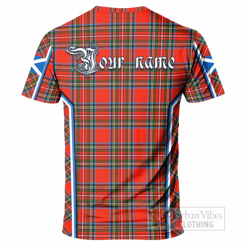 Stewart (Stuart) Tartan Crest T-shirt Scotland Coat of Arm Flag Style - Tartan Vibes Clothing