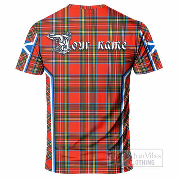 Stewart (Stuart) Tartan Crest T-shirt Scotland Coat of Arm Flag Style - Tartan Vibes Clothing