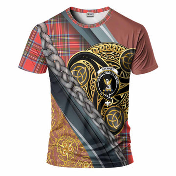 Stewart (Stuart) Tartan Crest T-Shirt Scottish Triskele Celtic