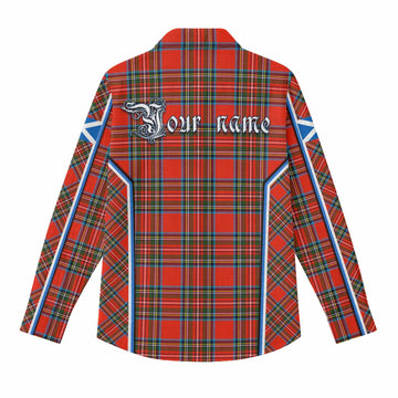 Stewart (Stuart) Tartan Crest Women Casual Shirt Scotland Coat of Arm Flag Style - Tartan Vibes Clothing