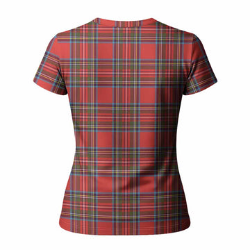 Stewart (Stuart) Tartan Crest Women T shirt Ferocious Lion Style