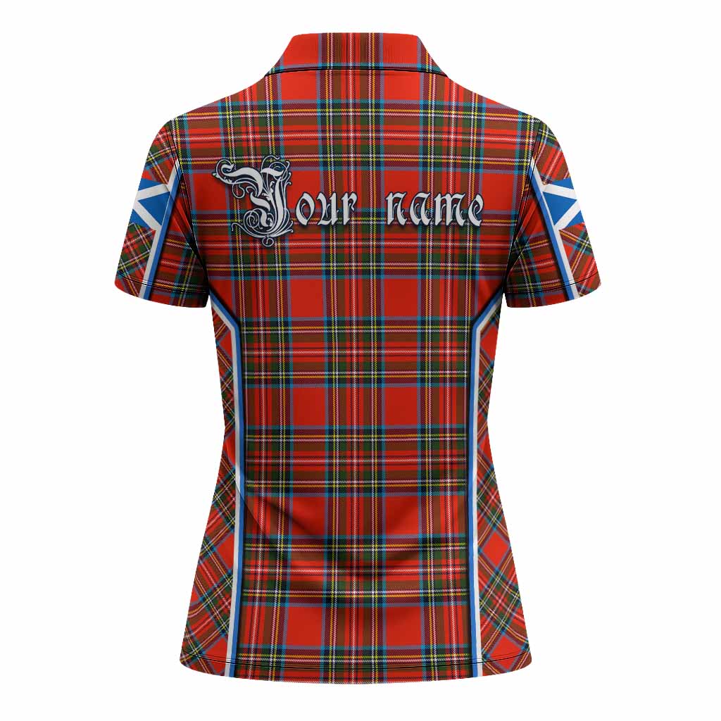 Stewart (Stuart) Tartan Crest Women's Polo Shirt Scotland Coat of Arm Flag Style - Tartan Vibes Clothing