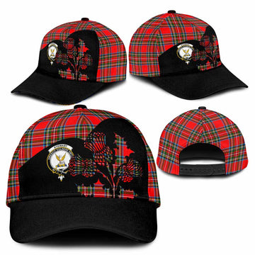 Stewart (Stuart) Tartan Family Crest Classic Cap Scotland Thistle Floral Flag Style