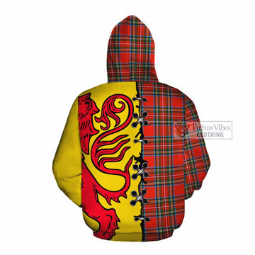 Stewart (Stuart) Tartan Family Crest Cotton Hoodie Lion Rampant Honor - Tartan Vibes Clothing
