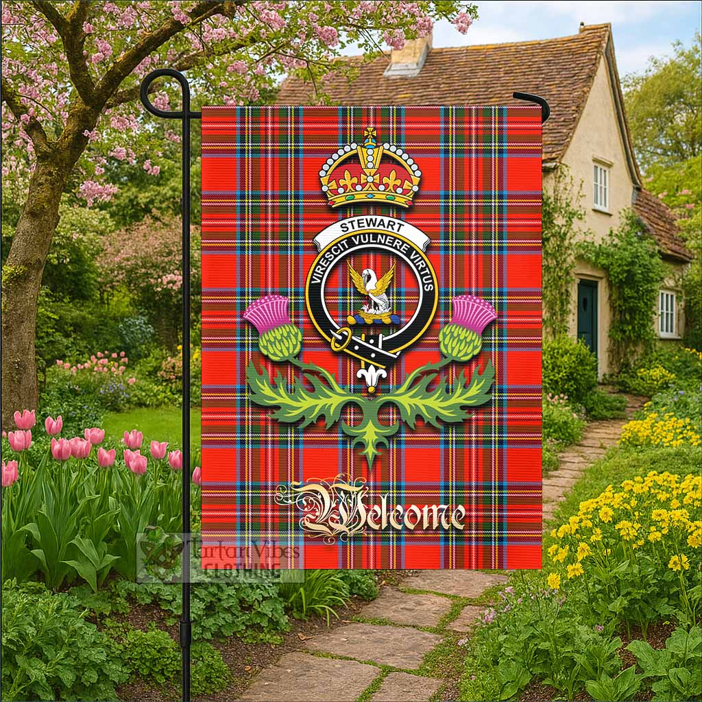 Stewart (Stuart) Tartan Family Crest Garden Flag Royal Thistle Welcome Style - Tartan Vibes Clothing