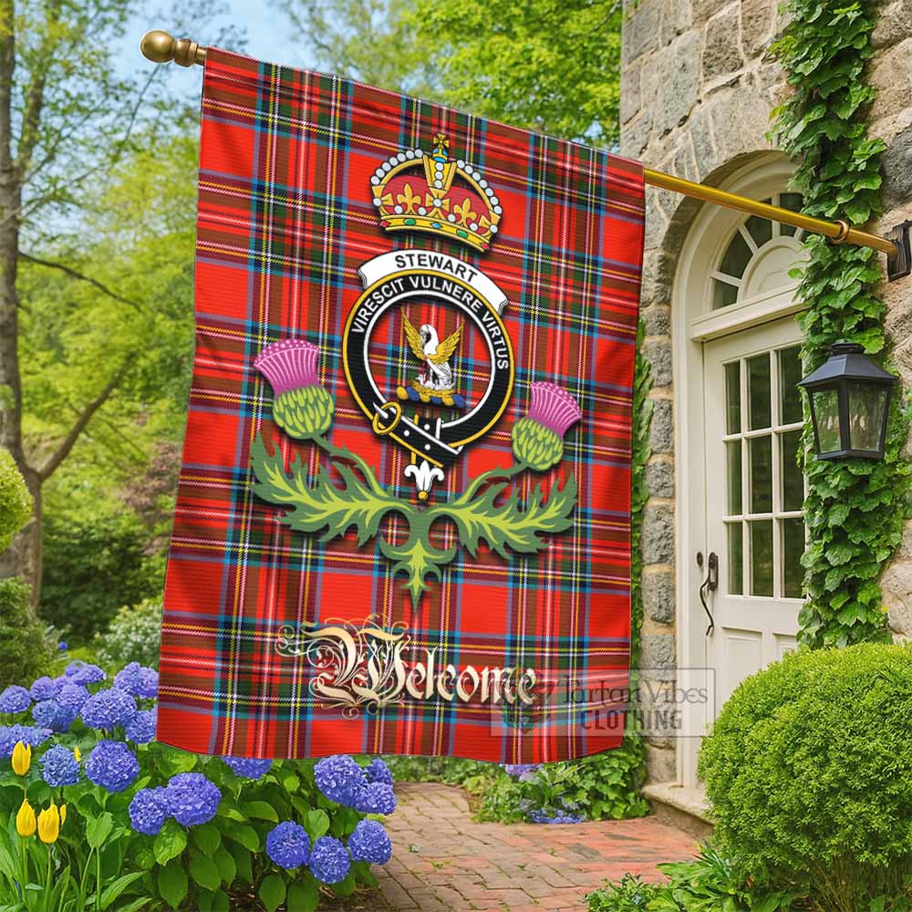 Stewart (Stuart) Tartan Family Crest Garden Flag Royal Thistle Welcome Style - Tartan Vibes Clothing