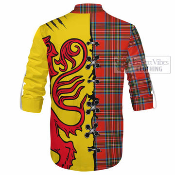 Stewart (Stuart) Tartan Family Crest Ghillie Kilt Shirt Lion Rampant Honor