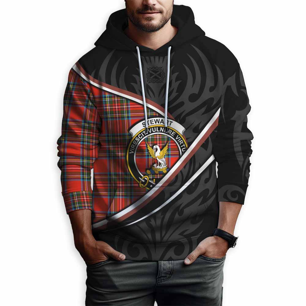 Stewart (Stuart) Tartan Family Crest Hoodie Celtic Scottish Thistle Floral - Tartan Vibes Clothing