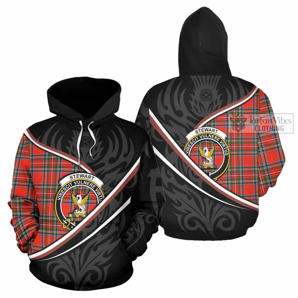 Stewart (Stuart) Tartan Family Crest Hoodie Celtic Scottish Thistle Floral - Tartan Vibes Clothing