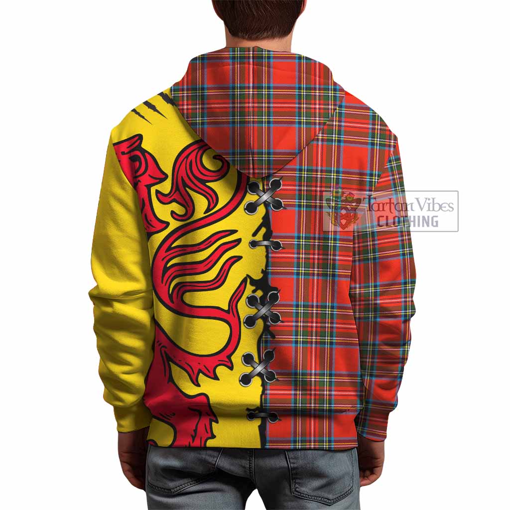 Stewart (Stuart) Tartan Family Crest Hoodie Lion Rampant Honor - Tartan Vibes Clothing