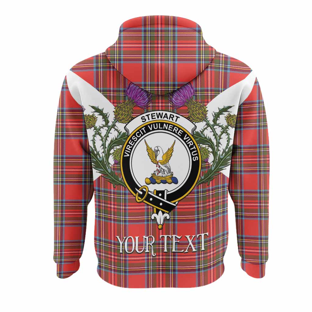 Stewart (Stuart) Tartan Family Crest Hoodie Scottish Burns Night Thistle Floral