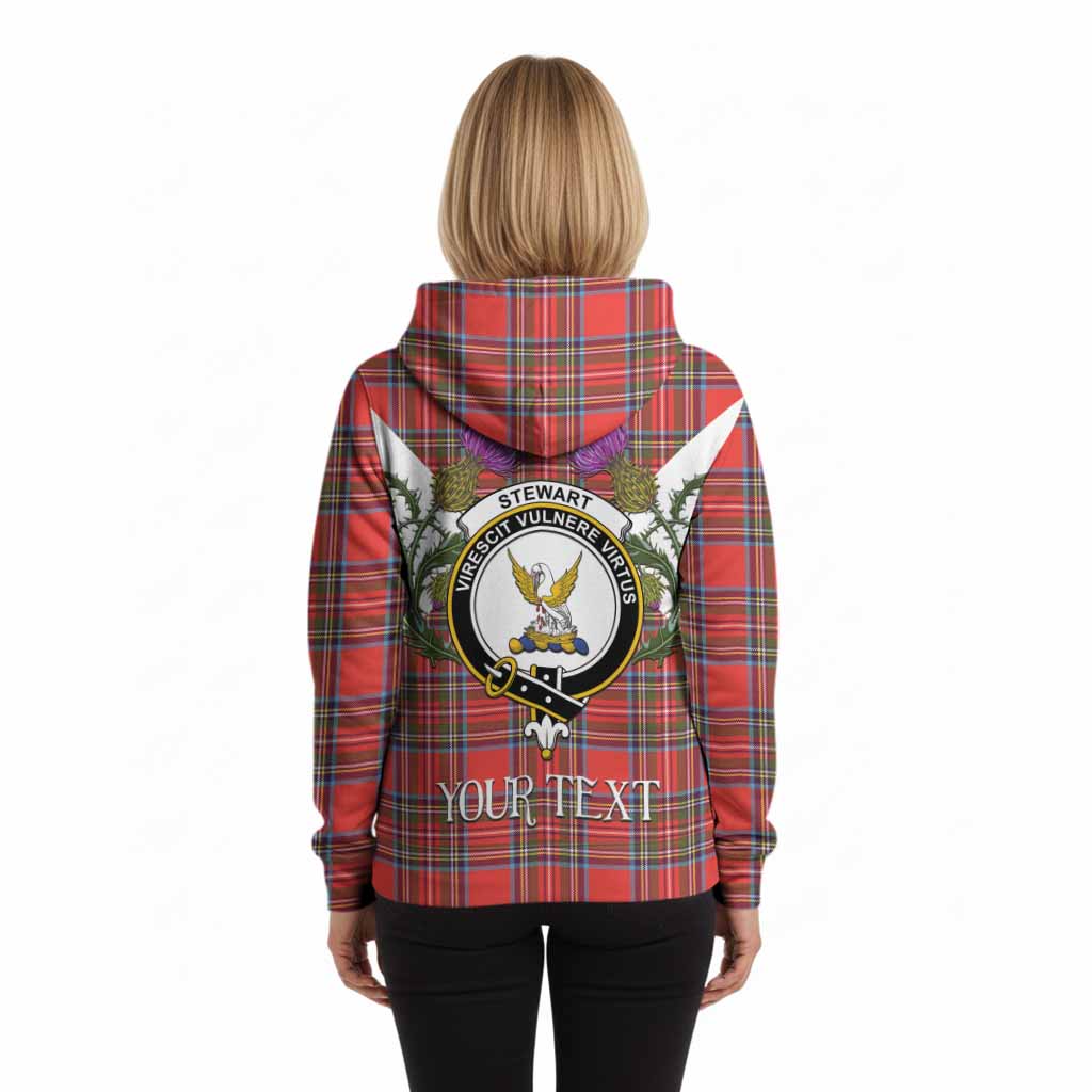 Stewart (Stuart) Tartan Family Crest Hoodie Scottish Burns Night Thistle Floral