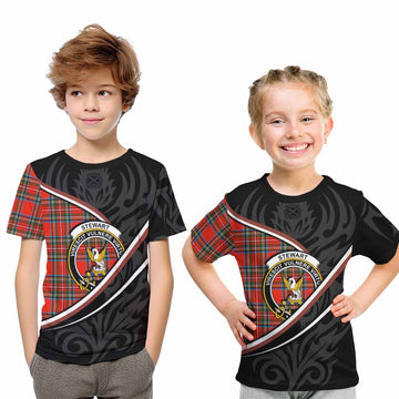 Stewart (Stuart) Tartan Family Crest Kid T-shirt Celtic Scottish Thistle Floral