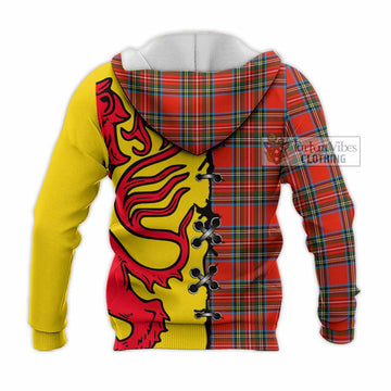 Stewart (Stuart) Tartan Family Crest Knitted Hoodie Lion Rampant Honor - Tartan Vibes Clothing