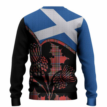 Stewart (Stuart) Tartan Family Crest Knitted Sweater Scotland Thistle Floral Flag Style