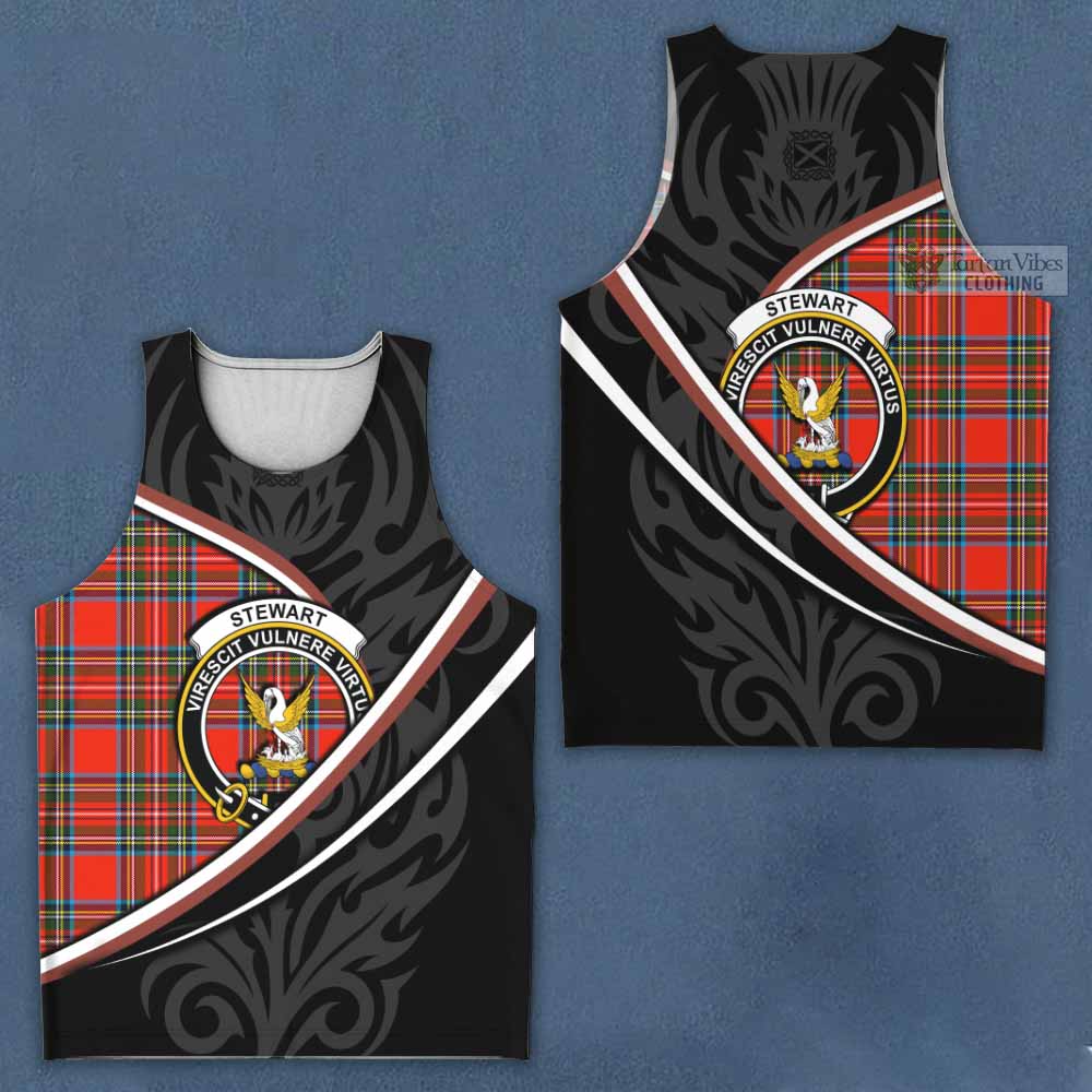 Stewart (Stuart) Tartan Family Crest Men Tank Top Celtic Scottish Thistle Floral - Tartan Vibes Clothing
