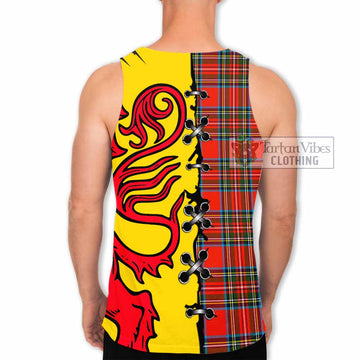 Stewart (Stuart) Tartan Family Crest Men Tank Top Lion Rampant Honor