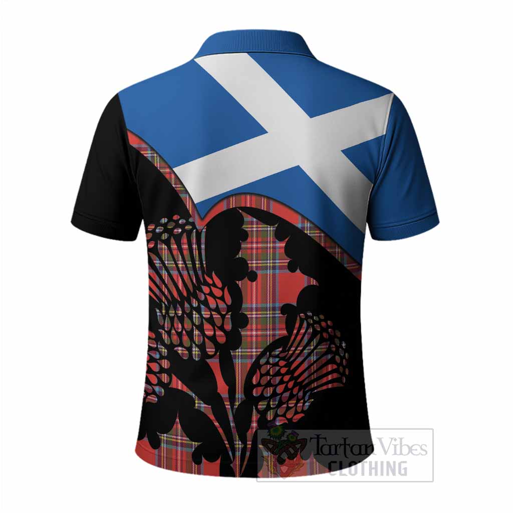 Stewart (Stuart) Tartan Family Crest Polo Shirt Scotland Thistle Floral Flag Style
