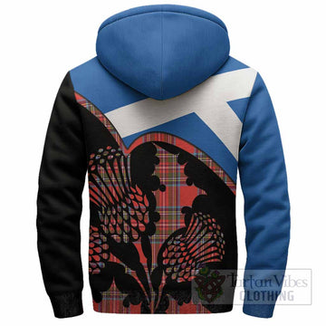 Stewart (Stuart) Tartan Family Crest Sherpa Hoodie Scotland Thistle Floral Flag Style