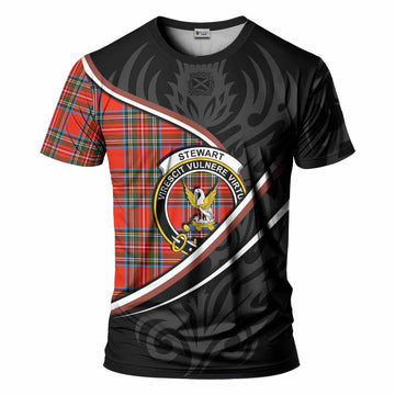 Stewart (Stuart) Tartan Family Crest T-shirt Celtic Scottish Thistle Floral - Tartan Vibes Clothing