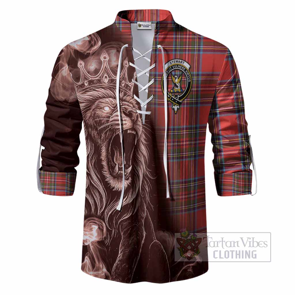 Stewart (Stuart) Tartan Ghillie Shirt Roaring Lion Heritage