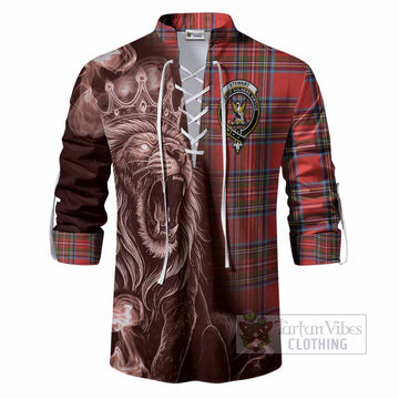 Stewart (Stuart) Tartan Ghillie Shirt Roaring Lion Heritage