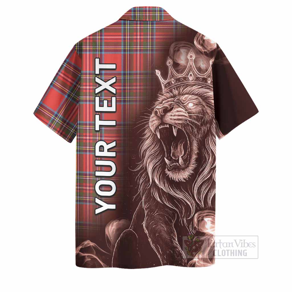Stewart (Stuart) Tartan Hawaiian Shirt Roaring Lion Heritage