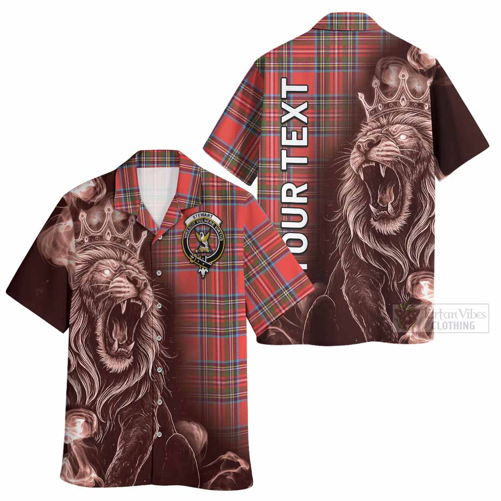 Stewart (Stuart) Tartan Hawaiian Shirt Roaring Lion Heritage