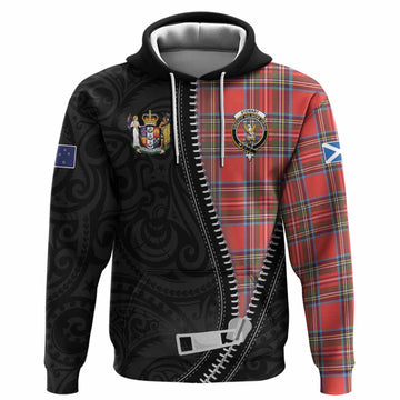 Stewart (Stuart) Tartan Hoodie New Zealand Pattern Unique Zipper Stylized