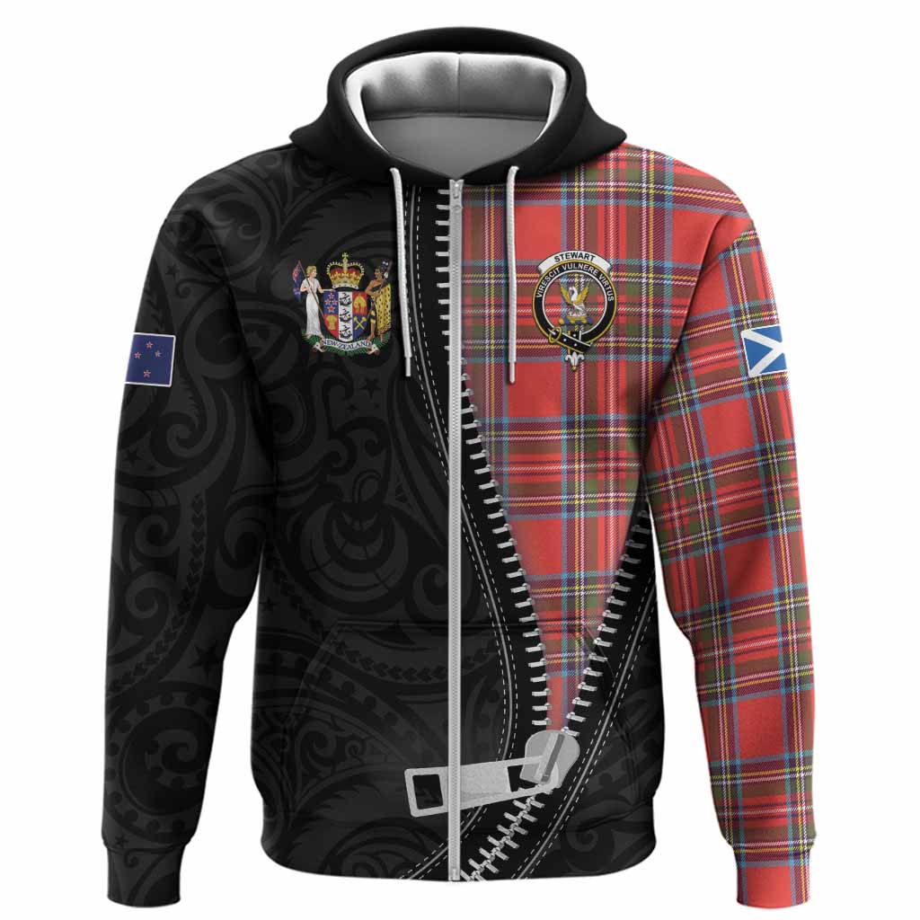 Stewart (Stuart) Tartan Hoodie New Zealand Pattern Unique Zipper Stylized