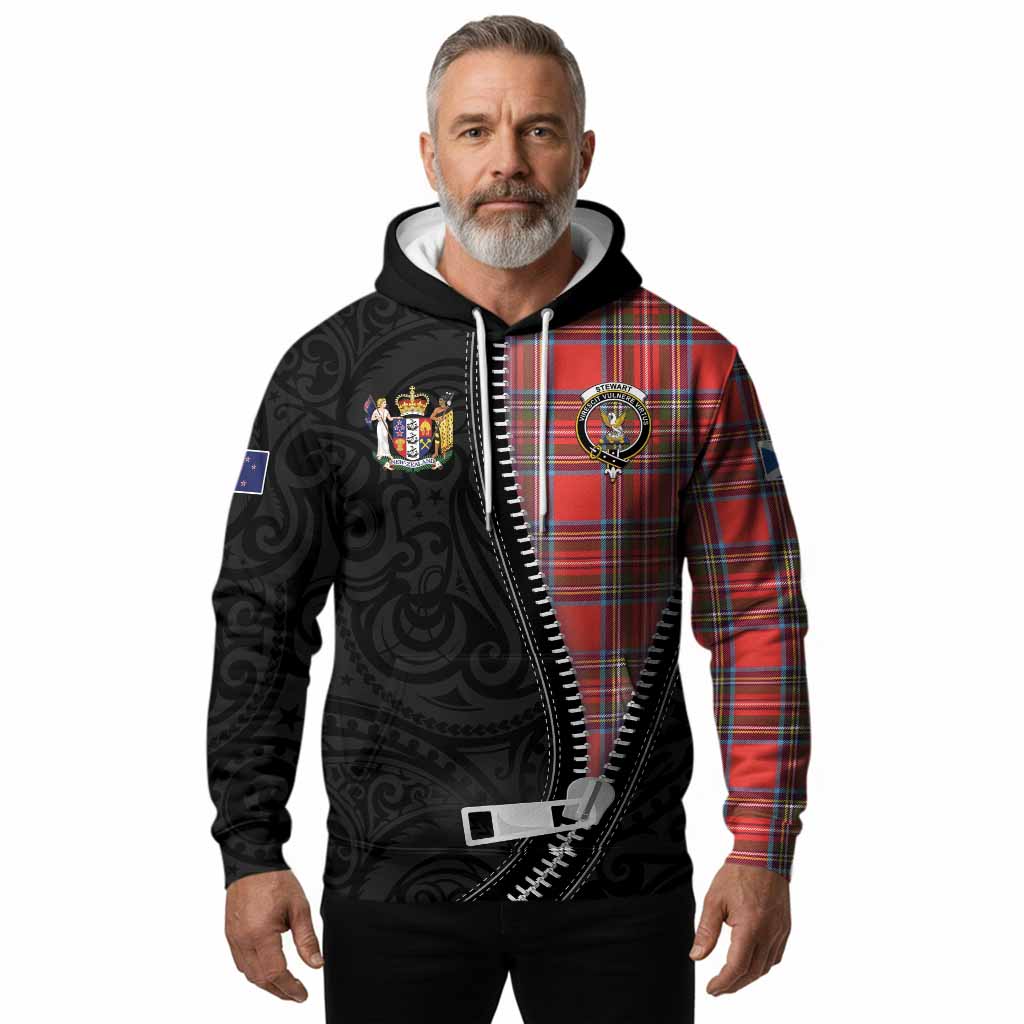 Stewart (Stuart) Tartan Hoodie New Zealand Pattern Unique Zipper Stylized