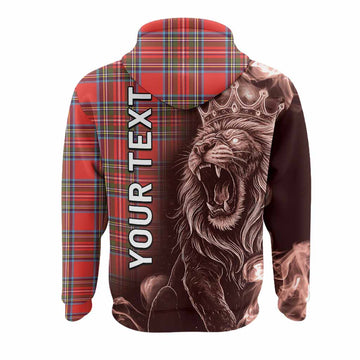 Stewart (Stuart) Tartan Hoodie Roaring Lion Heritage