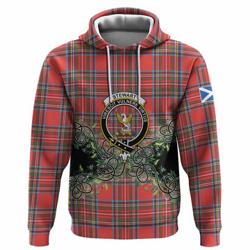 Stewart (Stuart) Tartan Hoodie Thistle Scottish Spirit