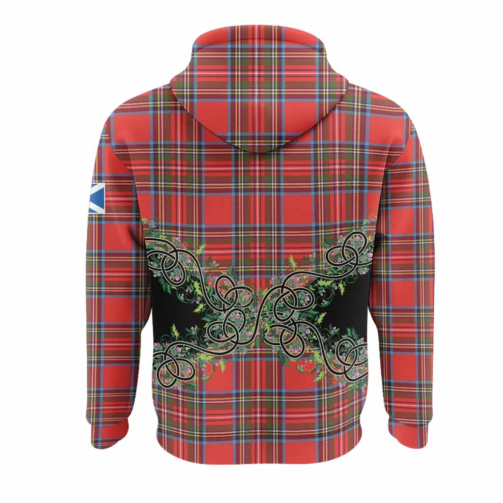 Stewart (Stuart) Tartan Hoodie Thistle Scottish Spirit