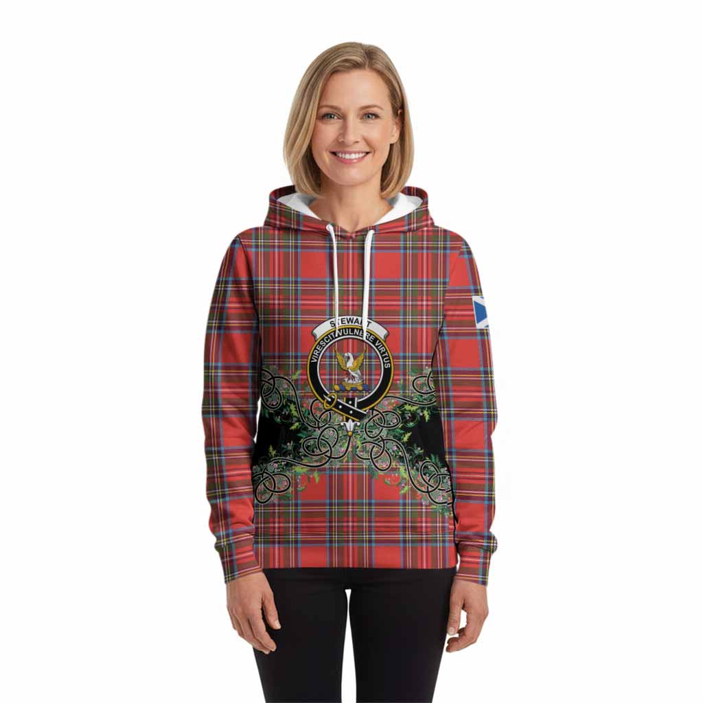 Stewart (Stuart) Tartan Hoodie Thistle Scottish Spirit