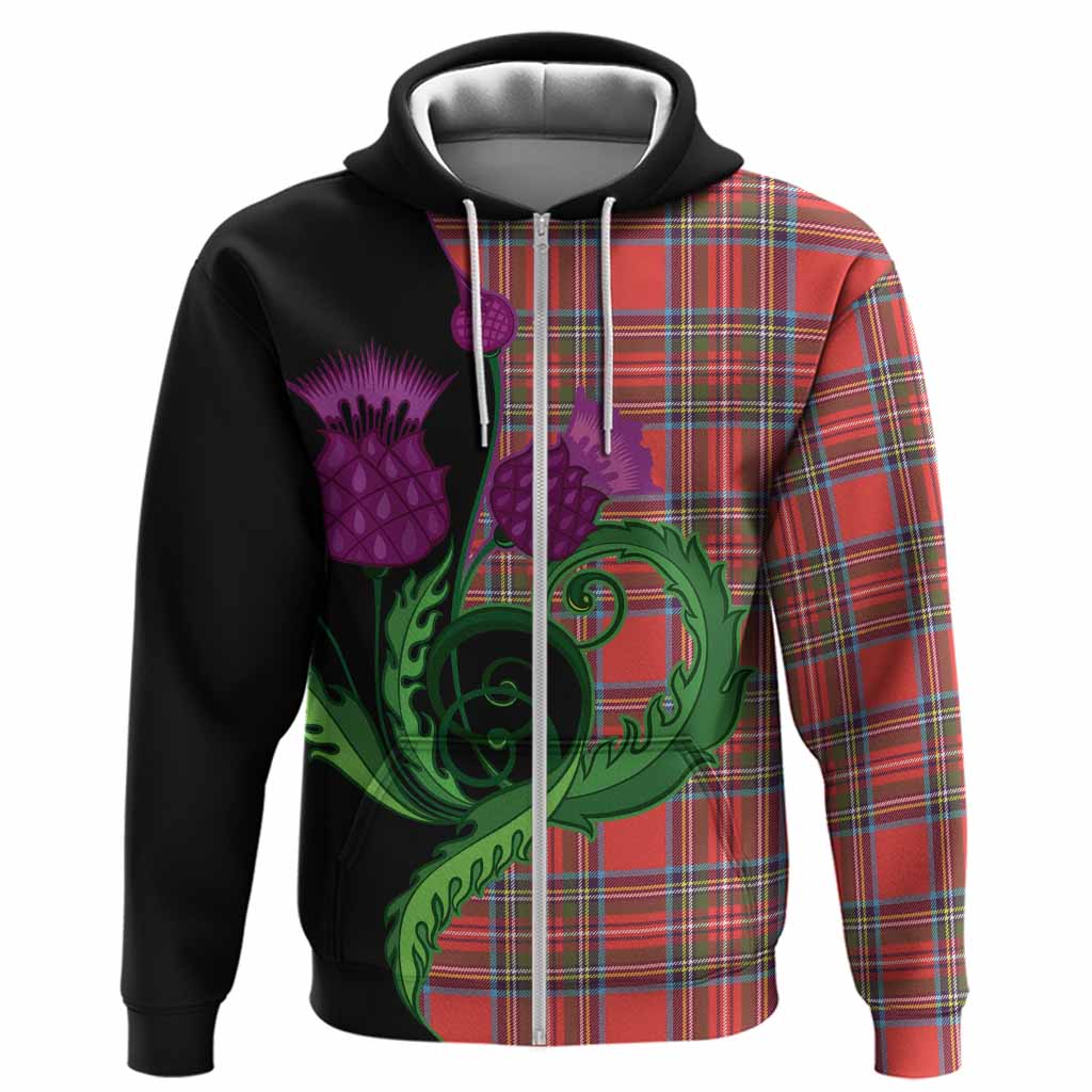 Stewart (Stuart) Tartan Hoodie Traditional Scottish Thistle