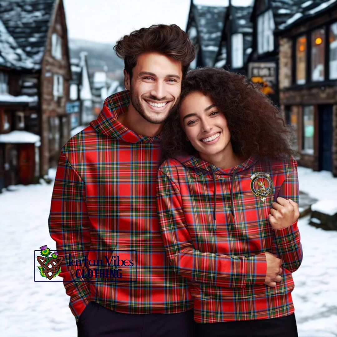 Stewart (Stuart) Tartan Hoodie with Family Crest