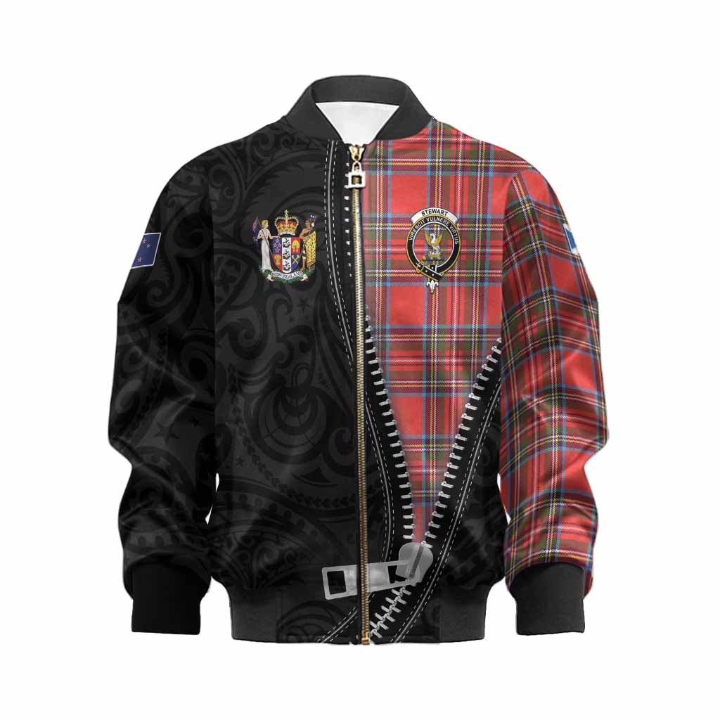 Stewart (Stuart) Tartan Kid Bomber Jacket New Zealand Pattern Unique Zipper Stylized