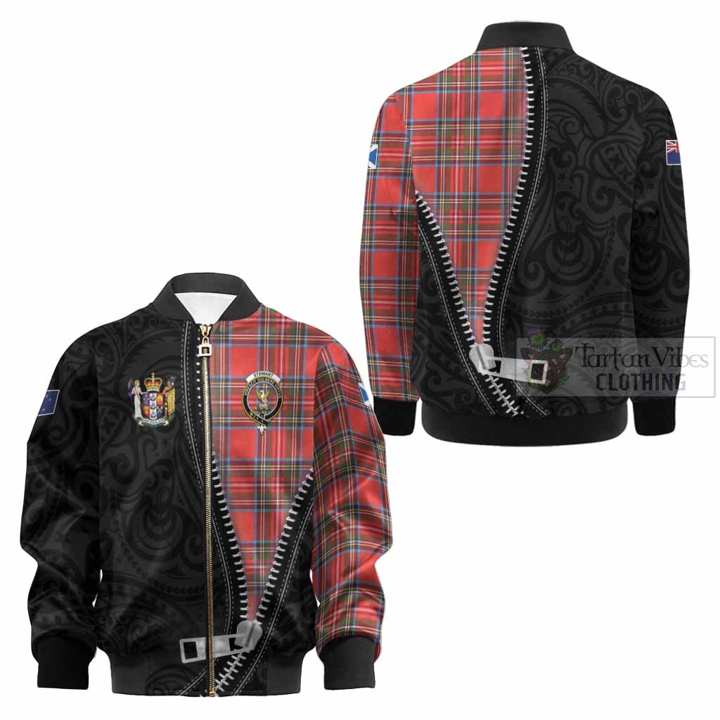 Stewart (Stuart) Tartan Kid Bomber Jacket New Zealand Pattern Unique Zipper Stylized