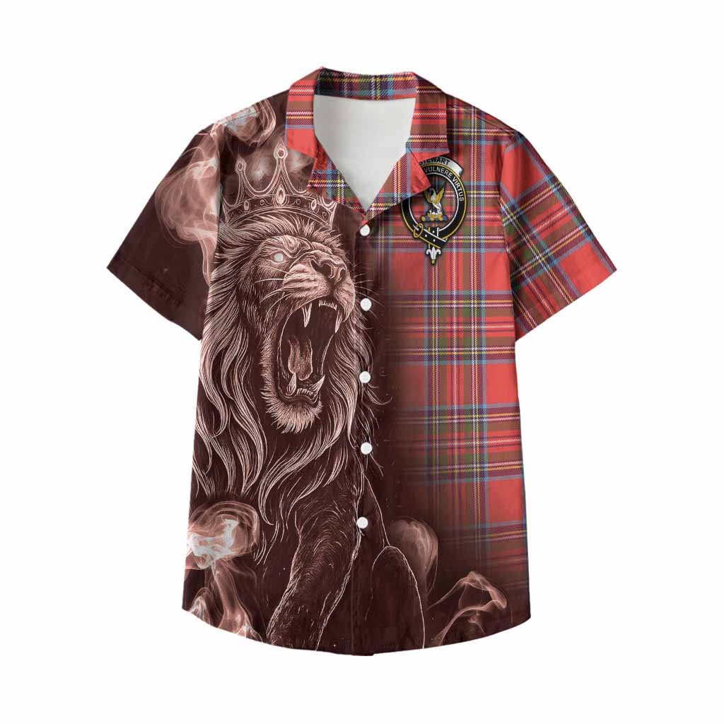 Stewart (Stuart) Tartan Kid Hawaiian Shirt Roaring Lion Heritage