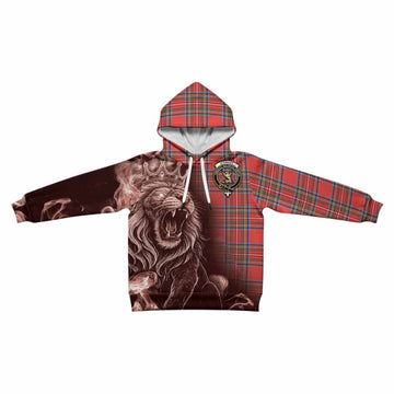 Stewart (Stuart) Tartan Kid Hoodie Roaring Lion Heritage