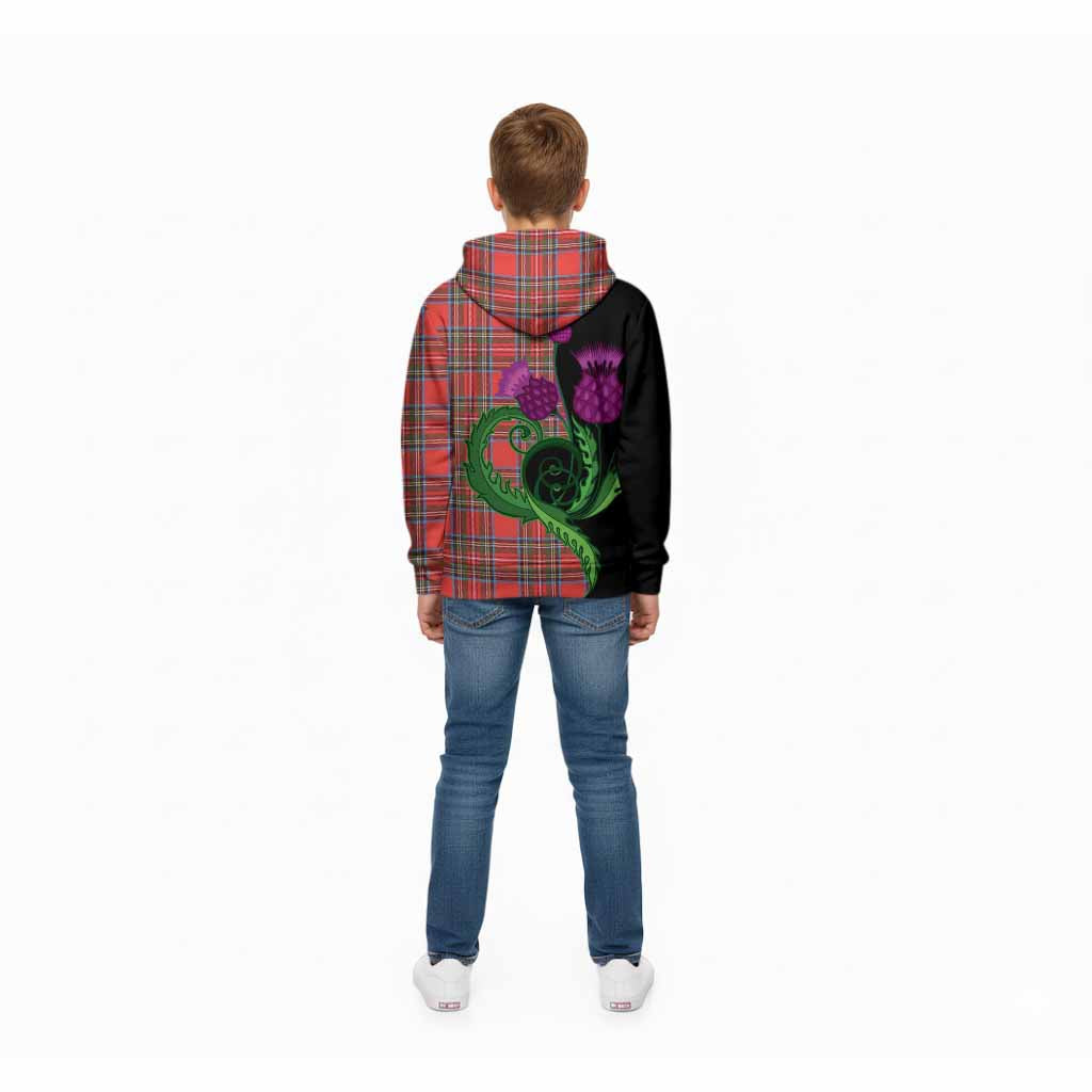 Stewart (Stuart) Tartan Kid Hoodie Traditional Scottish Thistle