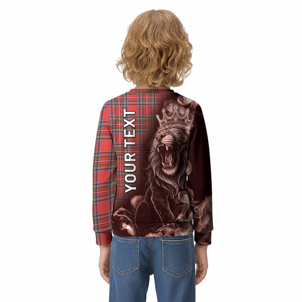 Stewart (Stuart) Tartan Kid Knitted Sweatshirt Roaring Lion Heritage