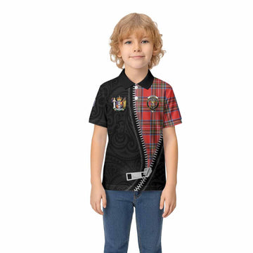 Stewart (Stuart) Tartan Kid Polo Shirt New Zealand Pattern Unique Zipper Stylized