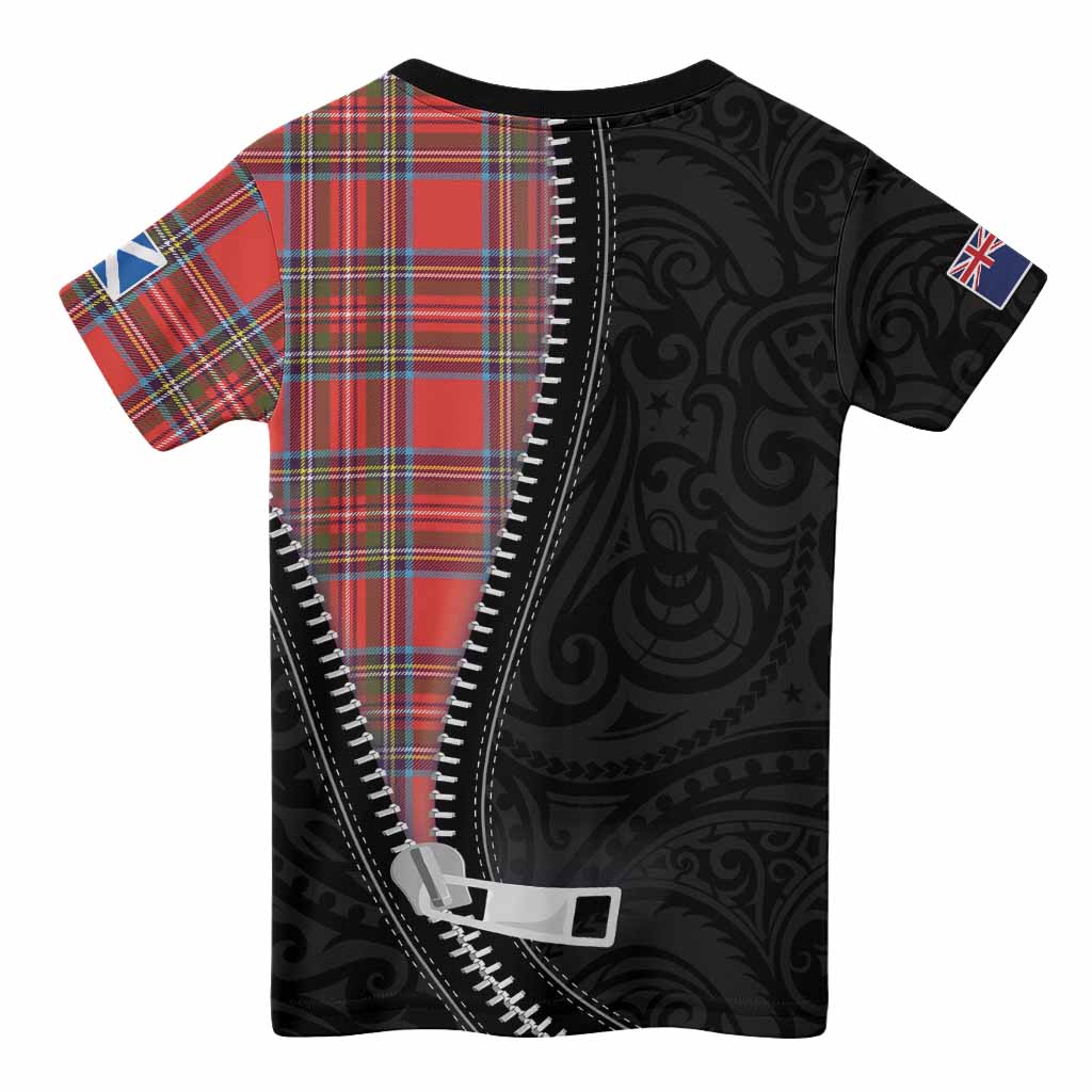 Stewart (Stuart) Tartan Kid T-shirt New Zealand Pattern Unique Zipper Stylized