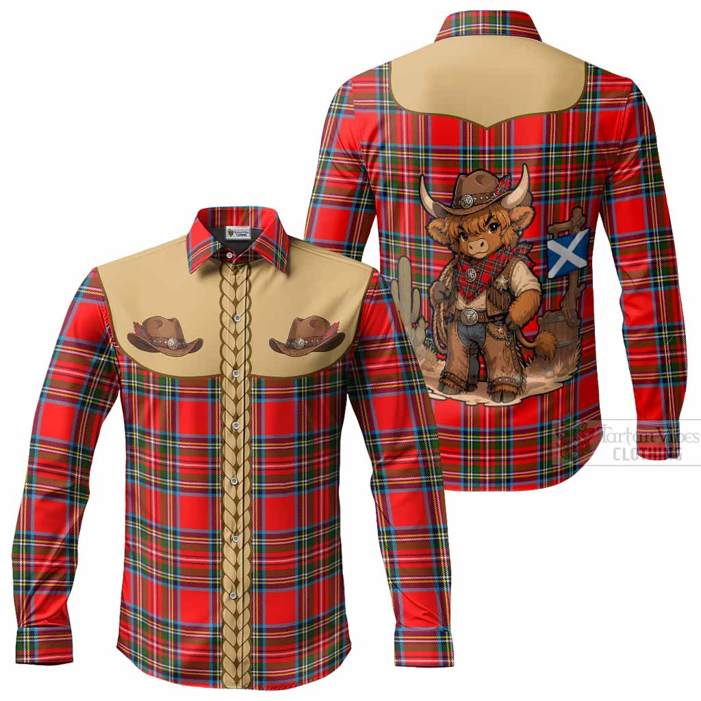 Stewart (Stuart) Tartan Long Sleeve Button Shirts Wee Coo Cowboy Cute Style
