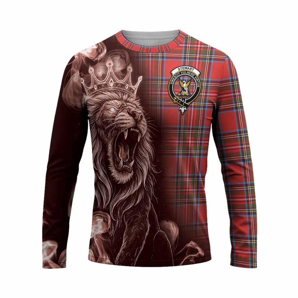 Stewart (Stuart) Tartan Long Sleeve T-Shirt Roaring Lion Heritage